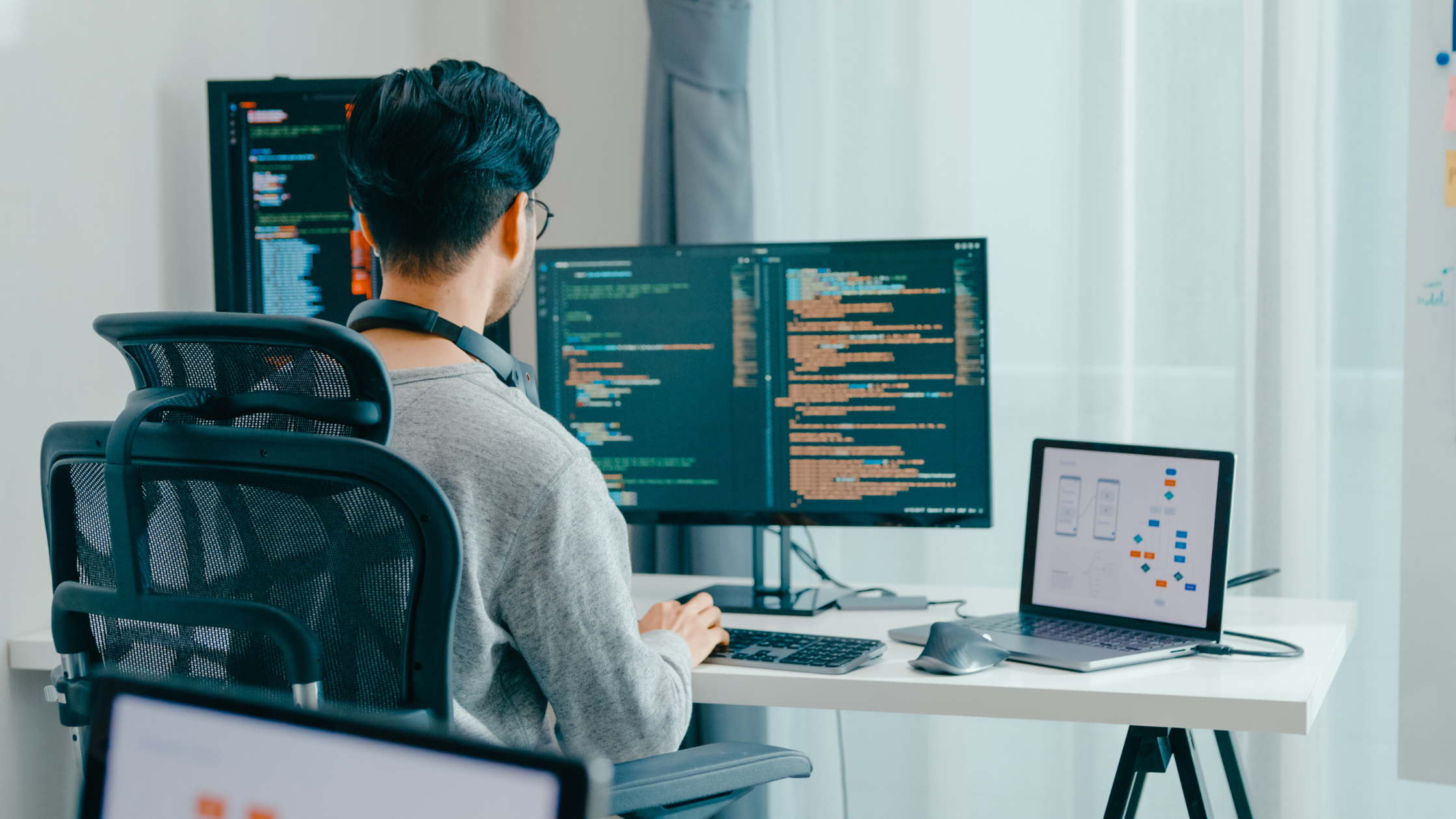 Man AI coding at work